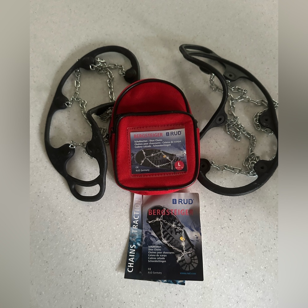 RUD Bergsteiger Traction Shoe Chains for Men Size Large 9.5-12. Hiking, Trekking